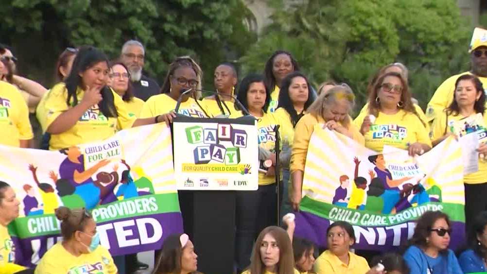 Child care providers rally at California Capitol for higher wages