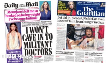 'Threat to NHS' from strikes and UK 'must do more' on Gaza