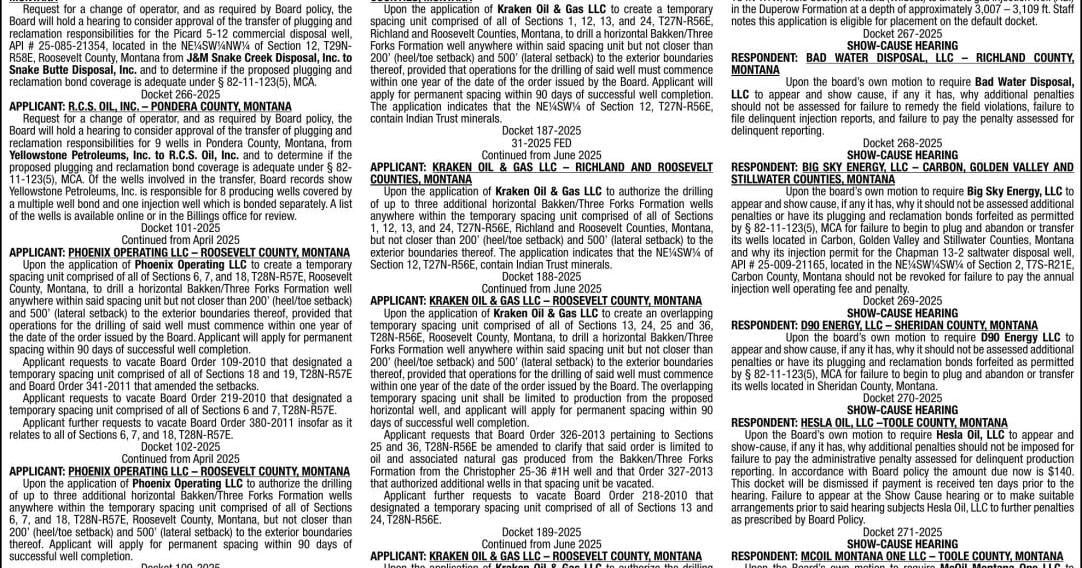 MT - Board of Oil & Gas Conservation