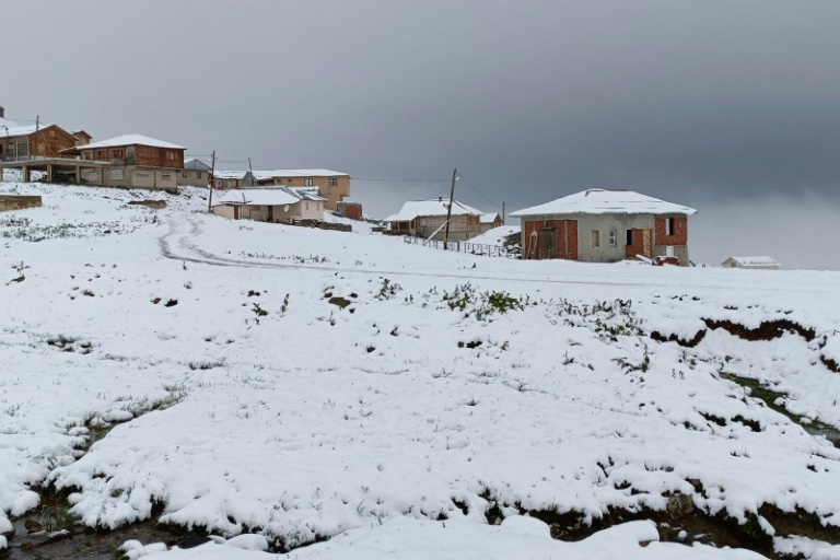A rare blanket of heavy snow fell on parts of northeastern Turkey on Friday (HANDOUT)