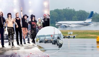 „Guns N’ Roses“ atvyko į Lietuvą: lėktuvas nusileido Kauno oro uoste