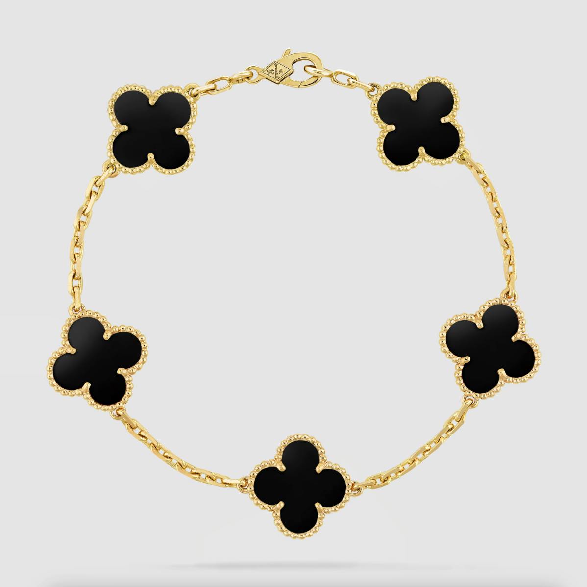 Kostspieliges It-Piece: Armband «Vintage Alhambra» aus Gelbgold, 4250 Franken bei Van Cleef & Arpels Kostspieliges It-Piece: Armband «Vintage Alhambra» aus Gelbgold, 4250 Franken bei Van Cleef & Arpels