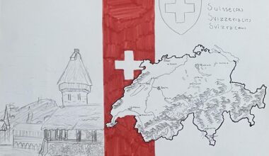Hand Drawn map of Switzerland
