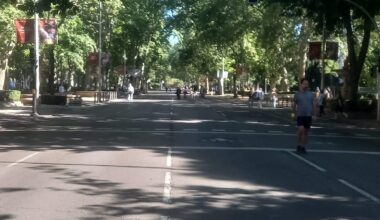 Sunday mornings in Paseo del Prado, Madrid, Spain.