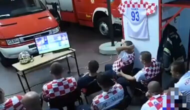 The Croatian firefighters who missed Rakitic's winning penalty to save lives