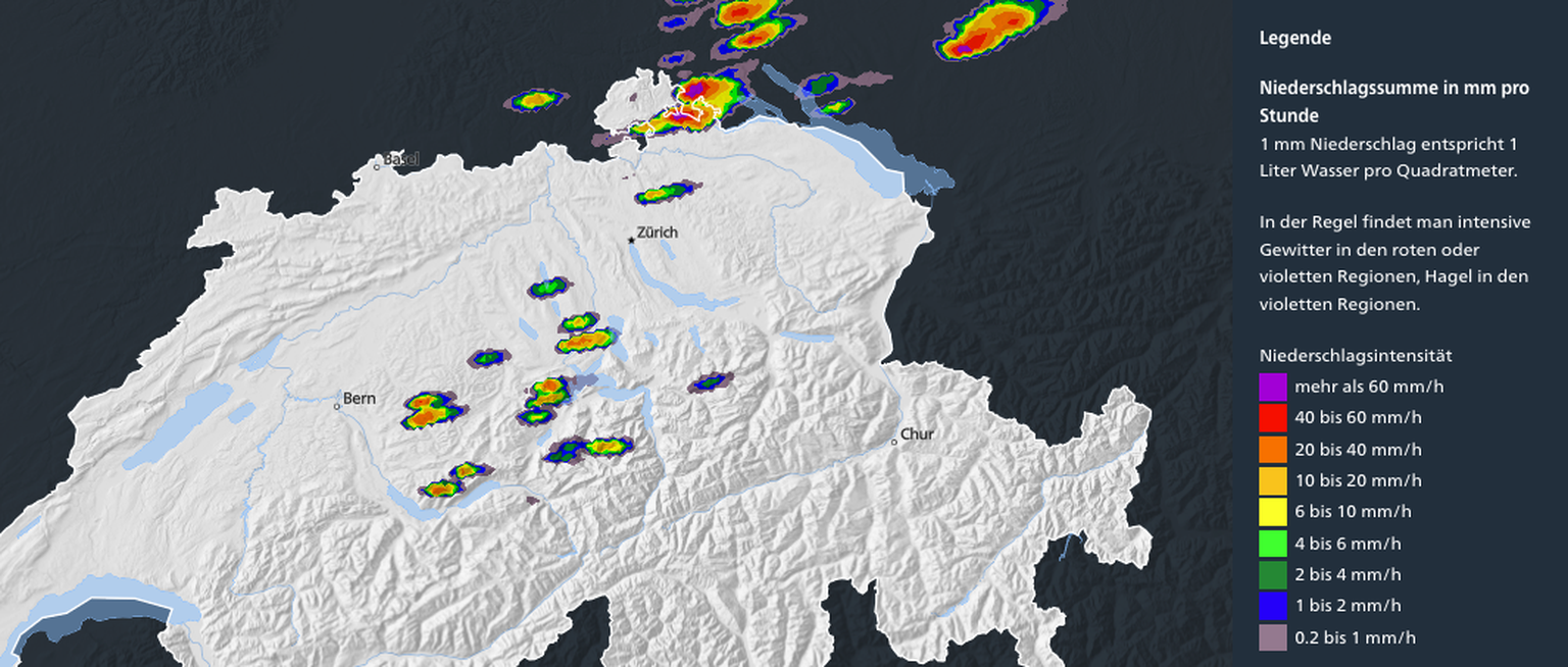 Wetter-Prognose für die Schweiz vom Donnerstag: Am 4. Juli ab 4 Uhr regnet es über Schaffhausen.