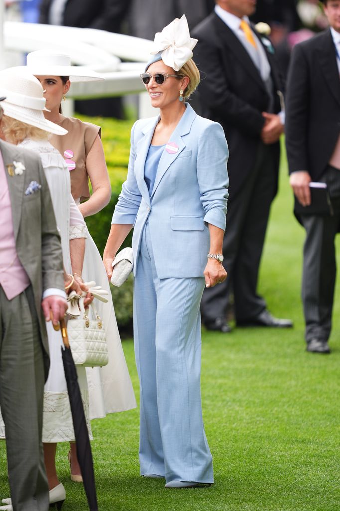 Zara Tindall in blue suit