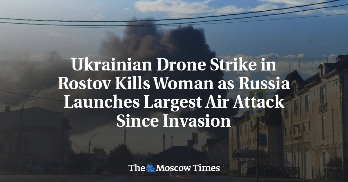 Ukrainian Drone Strike in Rostov Kills Woman as Russia Launches Largest Air Attack Since Invasion