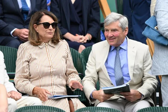 Getty Images Carole and Michael Middleton attend Wimbledon on July 7, 2025, in London, England.