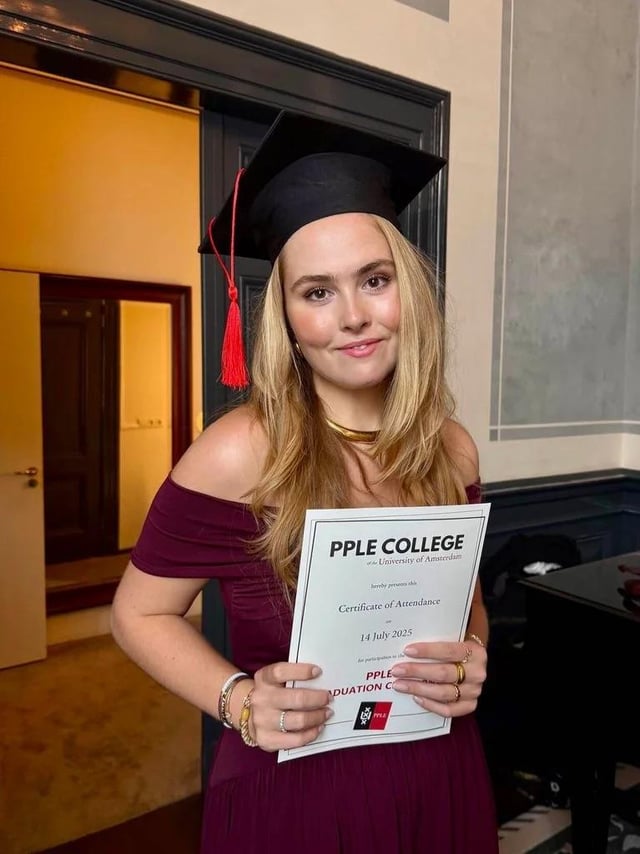Princess Catharina-Amalia graduated from the University of Amsterdam, where she has been studying for a three-year degree in Politics, Psychology, Law, and Economics