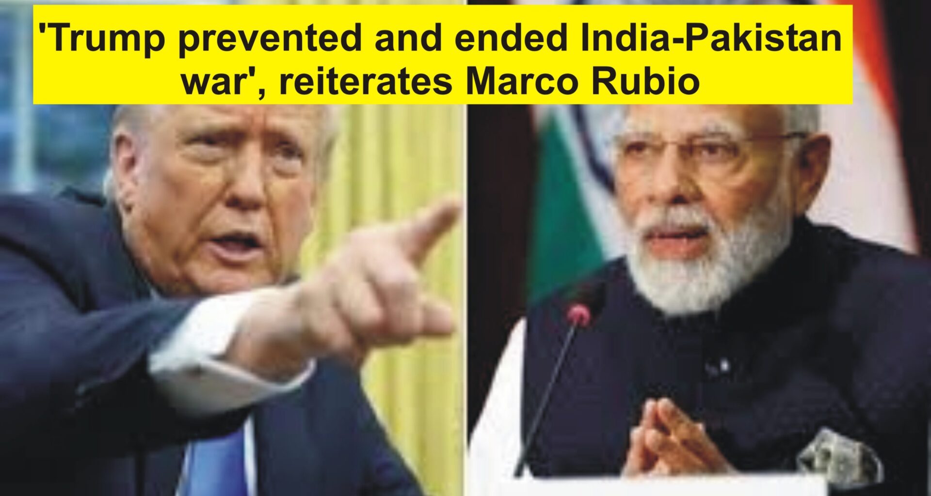 ‘Trump prevented and ended India-Pakistan war’, reiterates Marco Rubio