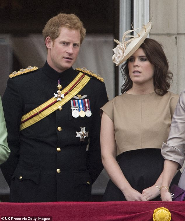 Prince Harry with Princess Eugenie during the annual Trooping The Colour ceremony at Buckingham Palace on June 13, 2015