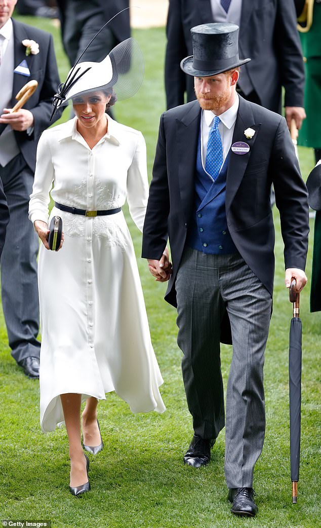 The Duke and Duchess of Sussex attend day 1 of Royal Ascot at Ascot Racecourse on June 19, 2018