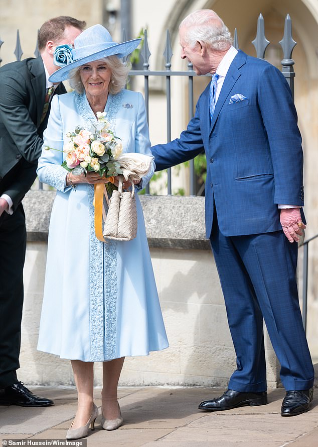 King Charles and Queen Camilla turned out in style on Sunday as they attended Easter Matins Service at St George¿s Chapel, Windsor Castle