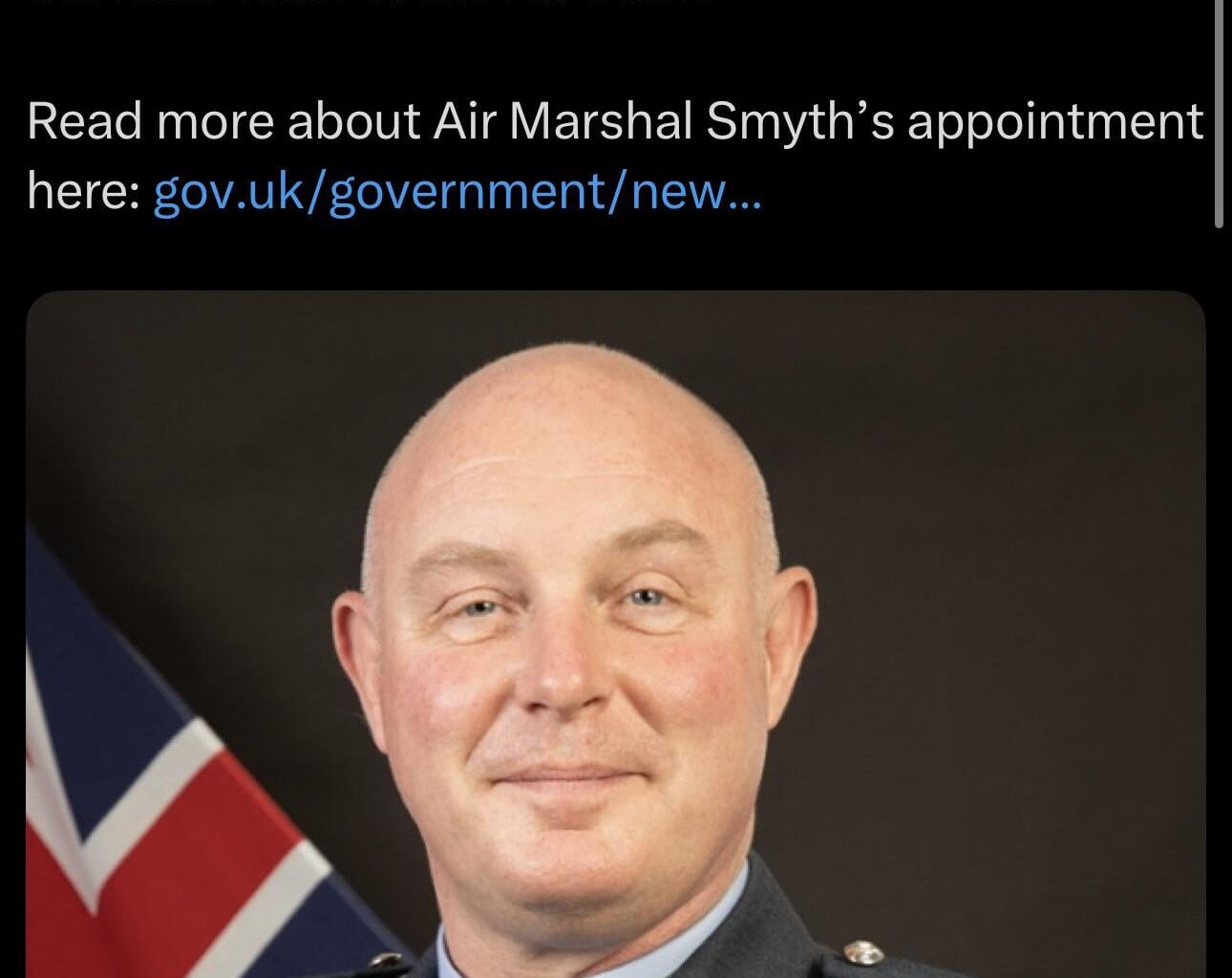 Northern Ireland born Air Marshal Harv Smyth appointed next head of the Royal Air Force.