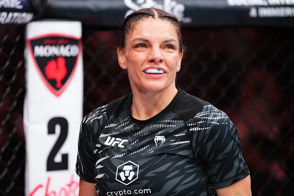 NASHVILLE, TENNESSEE - JULY 12: Lauren Murphy prepares to face Eduarda Moura of Brazil in a flyweight fight during the UFC Fight Night event at Bridgestone Arena on July 12, 2025 in Nashville, Tennessee. (Photo by Jeff Bottari/Zuffa LLC)