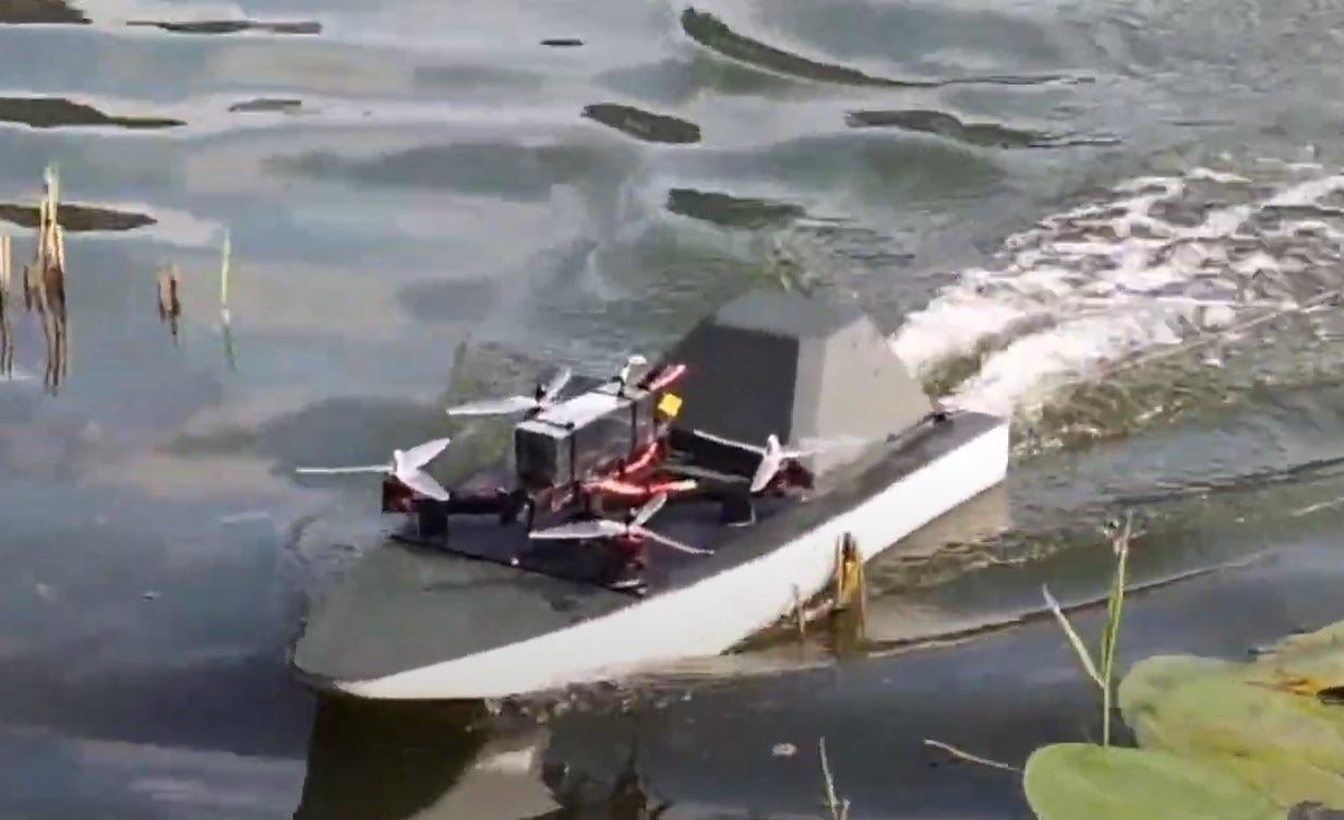 Ukraine has developed a small river drone "Ursula" that can also serve as a carrier for an FPV drone