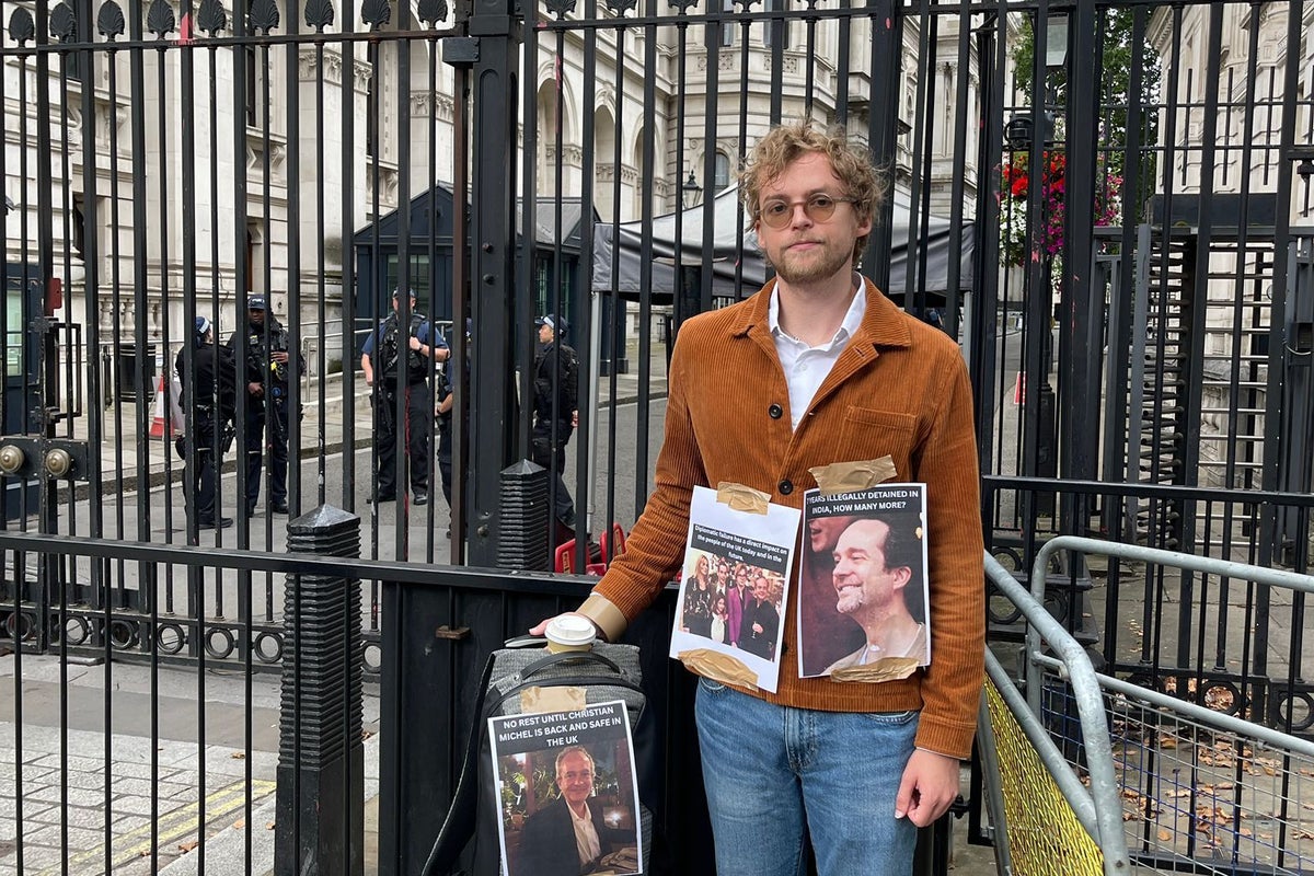 Children of Briton jailed in India without trial protest Modi’s UK visit