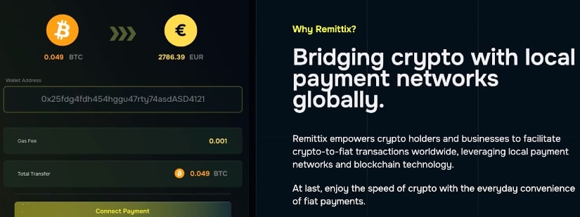Remittix bridging crypto with local payment networks.