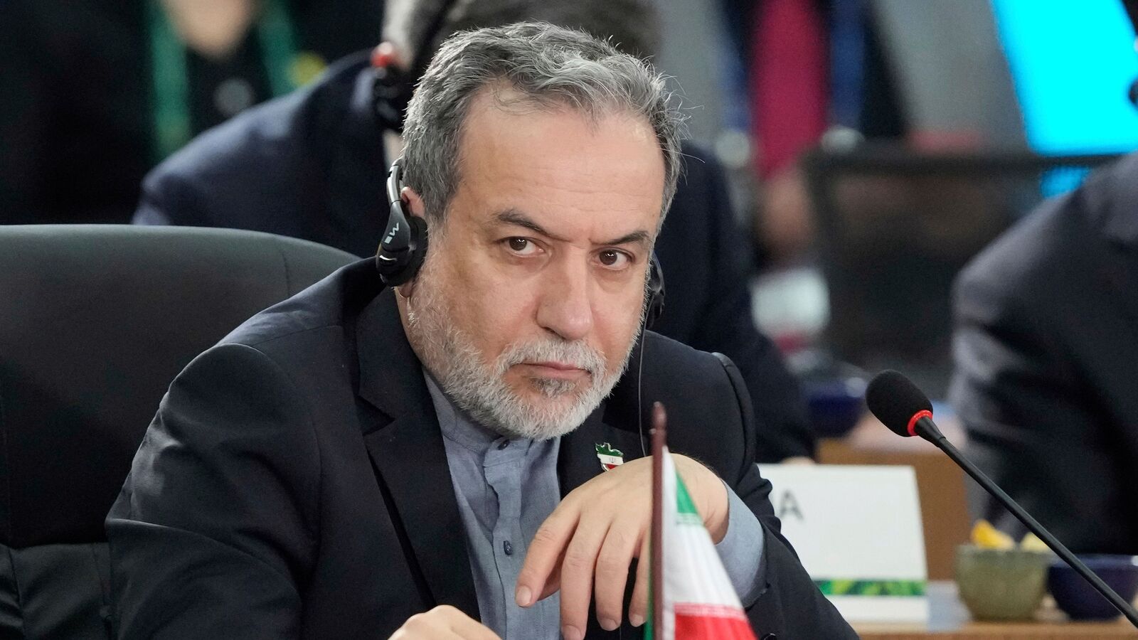 Iran’s Foreign Minister Abbas Araghchi vows to rebuild nuclear program after US-Israel strikes; says enrichment is a right, not negotiable. (AP Photo/Eraldo Peres)