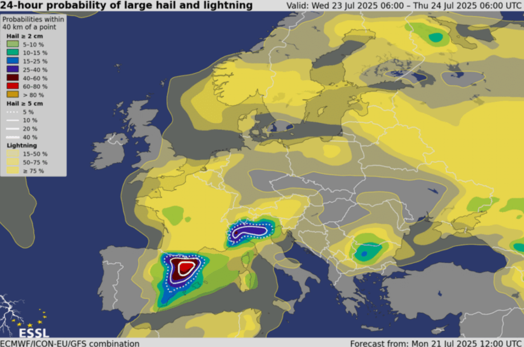 Tempestades na Europa, começando por Espanha nesta quarta-feira...