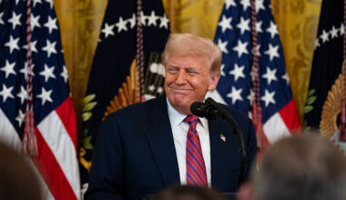 President Donald Trump during a signing ceremony for the GENIUS Act in the East Room of the White House in Washington, DC, US, on Friday, July 18, 2025.