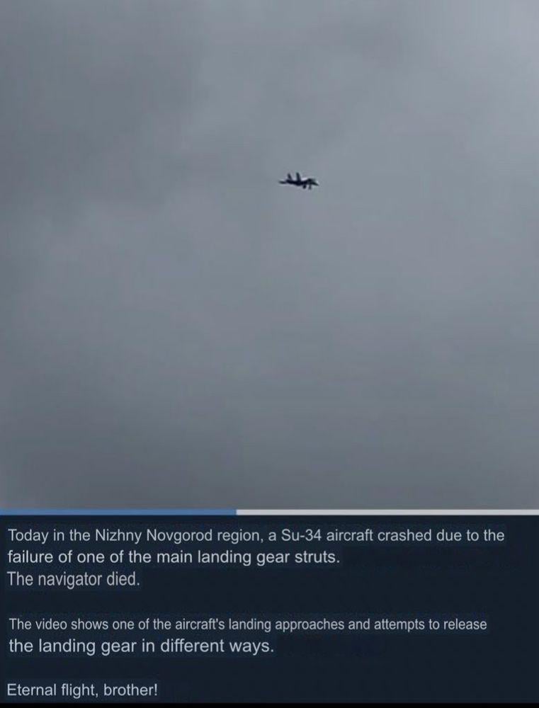 Russian SU-34 crashes due to stuck landing gear
