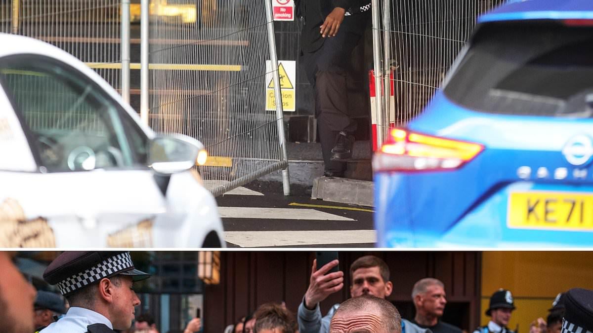 Ring of steel around four-star hotel being used to house migrants in Canary Wharf after second night of anti-immigration protests