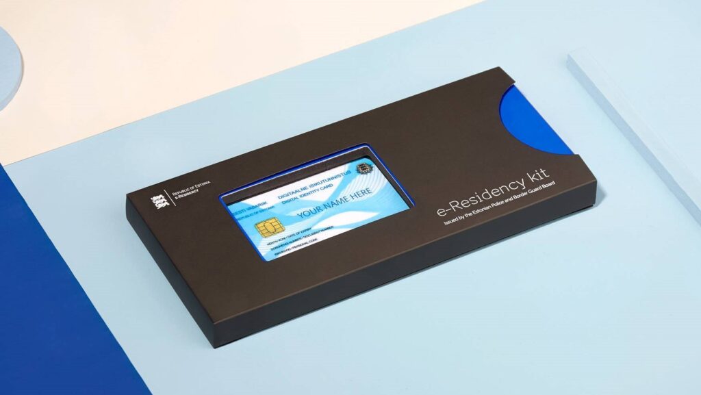 An Estonian e-residency card.