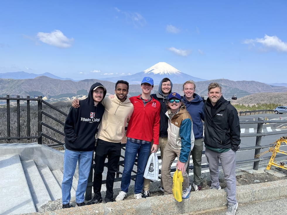 (Second from right) Cole Henderson, a graduate of Rhodes College in Memphis, who is considered...