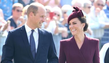 Prince William and Kate Middleton smiling at one another