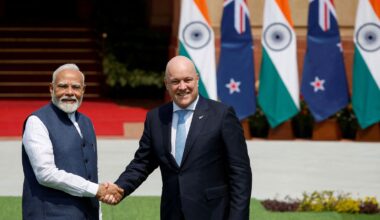 Discussions for a free trade agreement between India and New Zealand were formally launched during New Zealand Prime Minister Christopher Luxon’s visit to India in March, when he met with Prime Minister Narendra Modi. (Reuters)