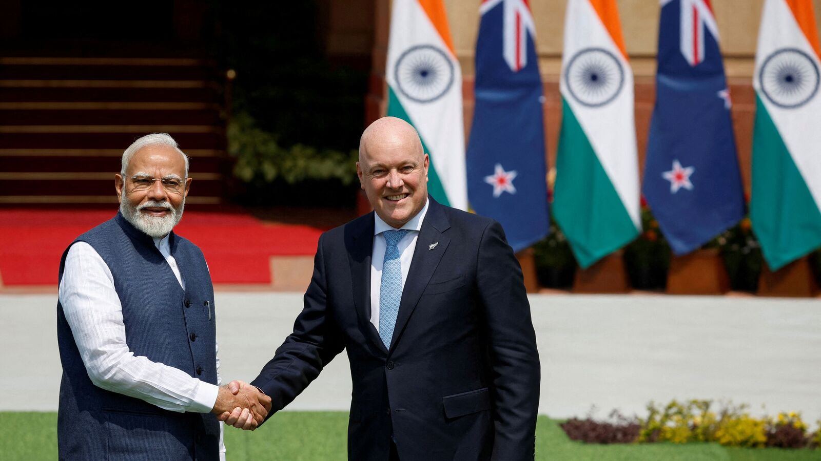 Discussions for a free trade agreement between India and New Zealand were formally launched during New Zealand Prime Minister Christopher Luxon’s visit to India in March, when he met with Prime Minister Narendra Modi. (Reuters)