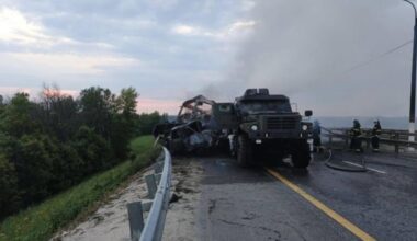 Convoy of Russian Military Vehicles Burns in Lipetsk Region Crash, Fails to Reach Front Line