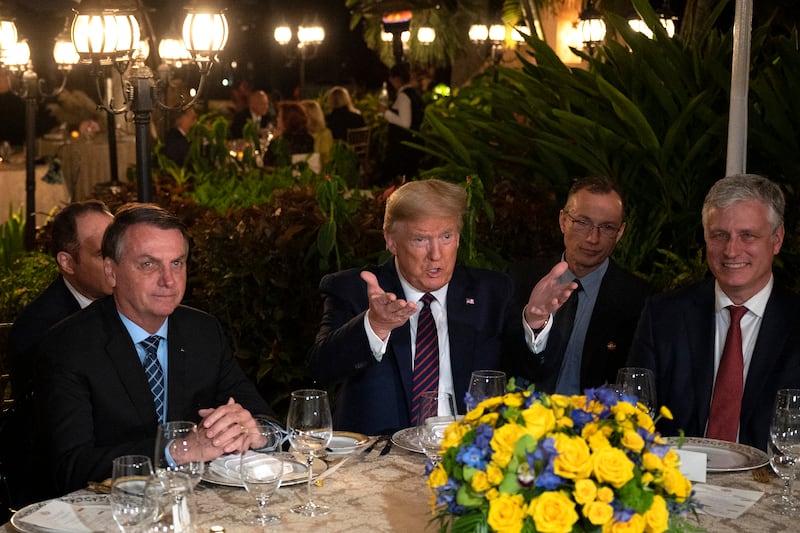 Trump hosted Bolsonaro at his Mar-a-Lago resort when both were in power in 2020.