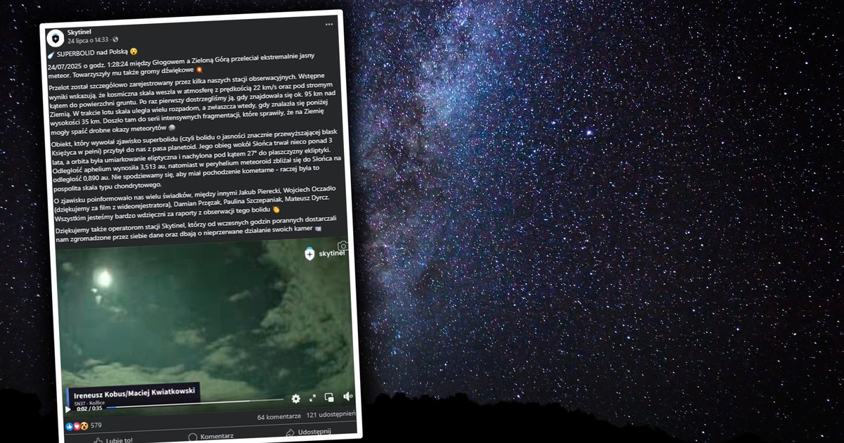 Zauważyli niezwykłe widowisko na niebie nad Polską. "Wyglądało jak eksplozja"