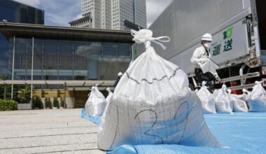Slightly radioactive Fukushima soil is used at Japanese prime minister's office to prove safety