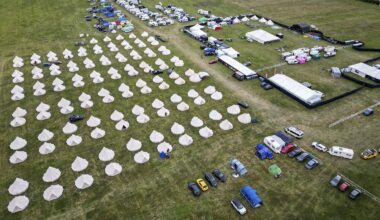 A thousand revellers descend on sleepy Lincolnshire village for Britain's biggest swingers' festival - featuring 'play' and 'kink' areas, hot tubs and foam parties