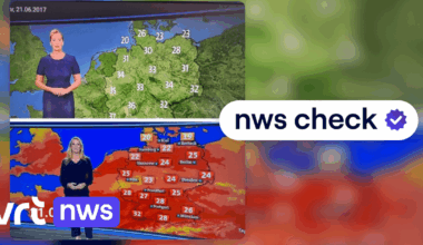 Maken 'de media' mensen bang met extra rode weerkaarten? Fotocollages op sociale media zijn misleidend | VRT NWS: nieuws