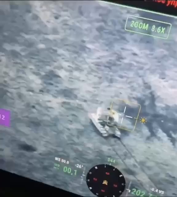 Ukrainian drone footage of a Russian tank getting destroyed.