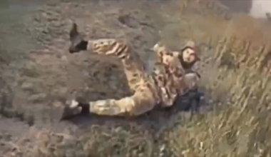 Ukrainian drones ambushing multiple Russian soldiers. Sumy Oblast, 2025.