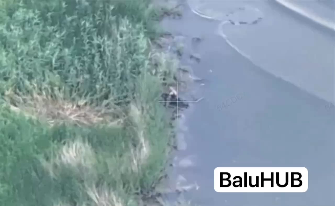 Russian soldier get hit by a Ukrainian FPV drone