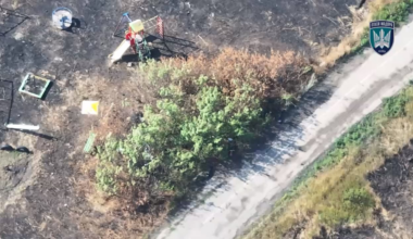 Russian soldier riding a scooter is hit by Ukrainian FPV drone of the 414th UAV Strike Brigade "Birds of Madyar" [published 29th of July 2025]