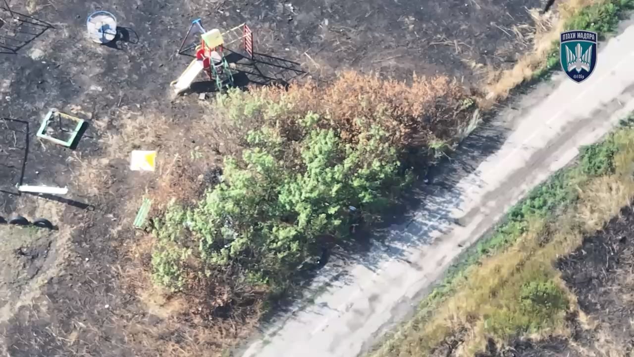 Russian soldier riding a scooter is hit by Ukrainian FPV drone of the 414th UAV Strike Brigade "Birds of Madyar" [published 29th of July 2025]