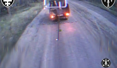 Ukrainian fiber optic drone evaded Russian anti-drone nets and just flew under them to hit a Russian logistic vehicle. Lyman direction. Work by SIGNUM Battalion. June/July 2025 [Published 08.07.2025]
