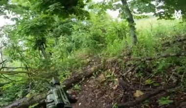 First-person footage shows Ukrainian Special Forces assaulting a small Russian unit that is attempting to advance through a forest to take a new position. The soldiers also use this opportunity to gather intelligence and search the bodies for orders and maps.