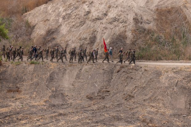 U.S. Marines with Headquarters and Support Battalion, Marine Corps Base...
