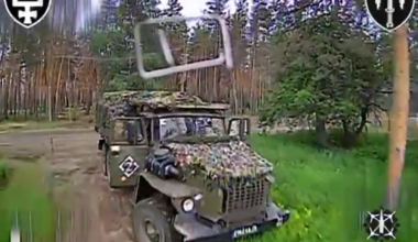Ukrainian fiber optic drone of the SIGNUM Battalion hit a Russian logistic truck. Lyman direction. Published 04.07.2025