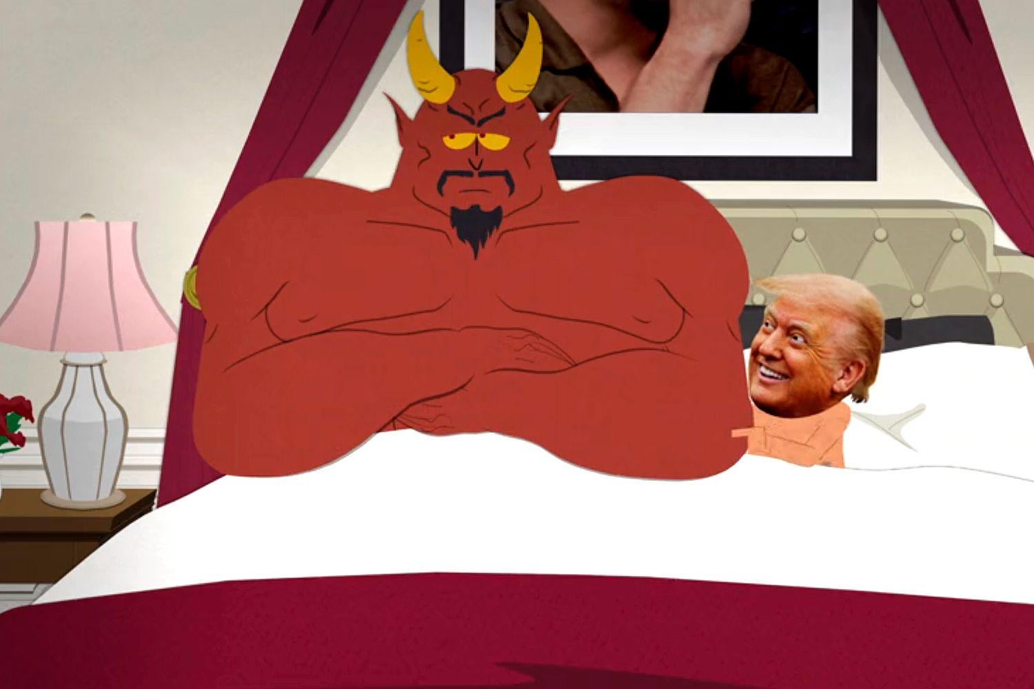 South Park depicts nude Donald Trump with tiny penis in bed with Satan on Season 27 premiere