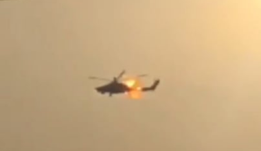 (Archival footage) Russian Mi-28 hit by British Starstreak [2022]